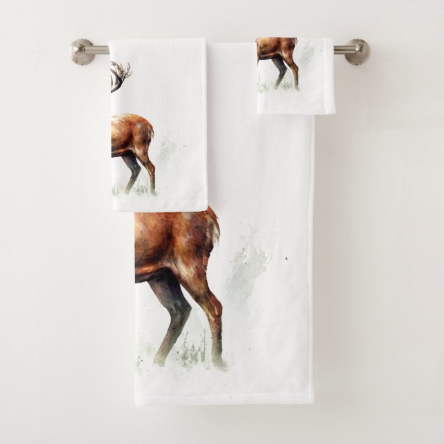 Huge Racked Deer  Bath Towel Set (Insitu)