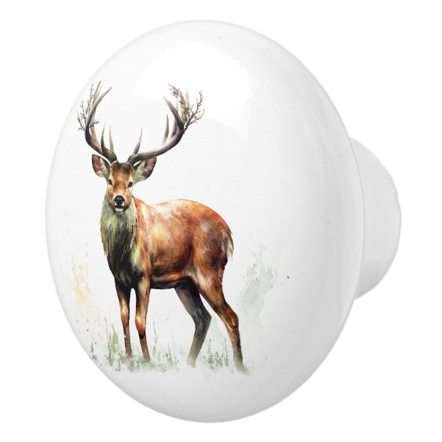 Huge Racked Deer  Ceramic Knob (Right)