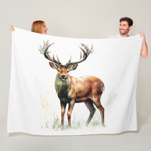 Huge Racked Deer  Fleece Blanket