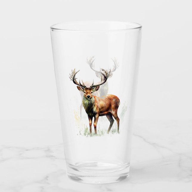 Huge Racked Deer  Glass (Front)