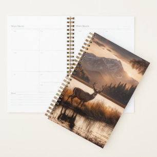 Huge Racked Deer on Mountain Lake Planner