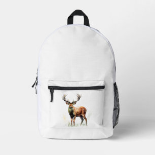 Huge Racked Deer  Printed Backpack