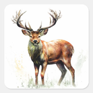 Huge Racked Deer  Square Sticker