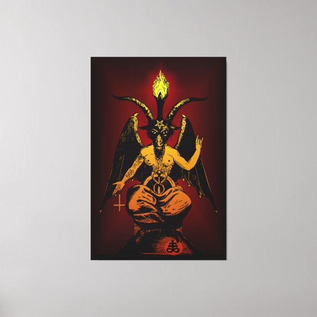 HUGE Satanic Goat 40"x60" canvas on thick 2.5" fra (Front)