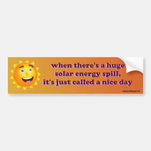huge solar energy spill bumper sticker