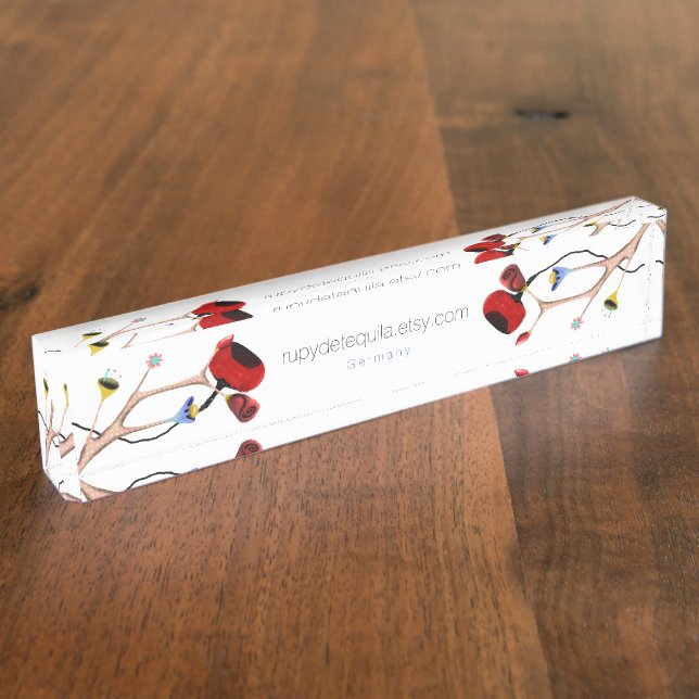 Huge Wild Poppy Nameplate (Side)