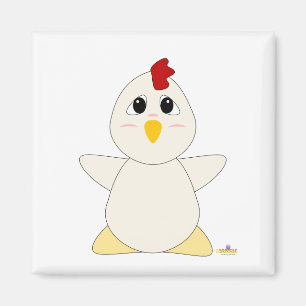 Huggable White Chicken Magnet