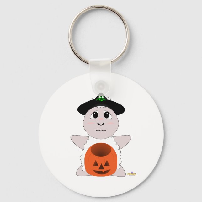 Huggable Witch White Sheep Key Ring (Front)