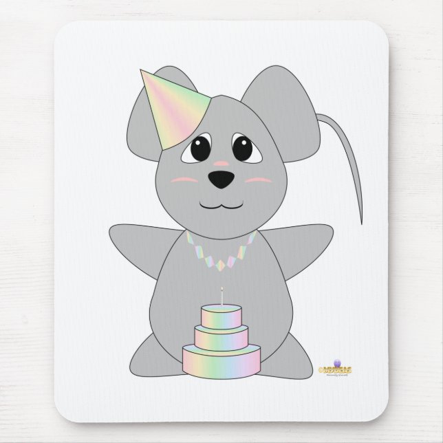 HuggablePastelBirthdayMouse Mouse Mat (Front)