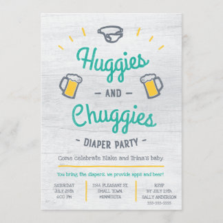 Huggies and Chuggies Diaper Party Invitation