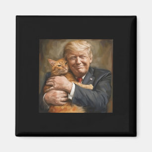 Hugging An Orange Cat 2024  Magnet