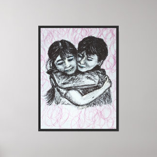 Hugging  canvas print
