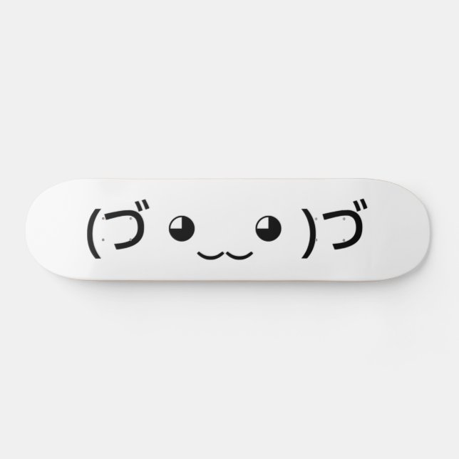 Hugging Emoticon (づ ◕‿‿◕ )づ Japanese Kaomoji Skateboard (Horz)