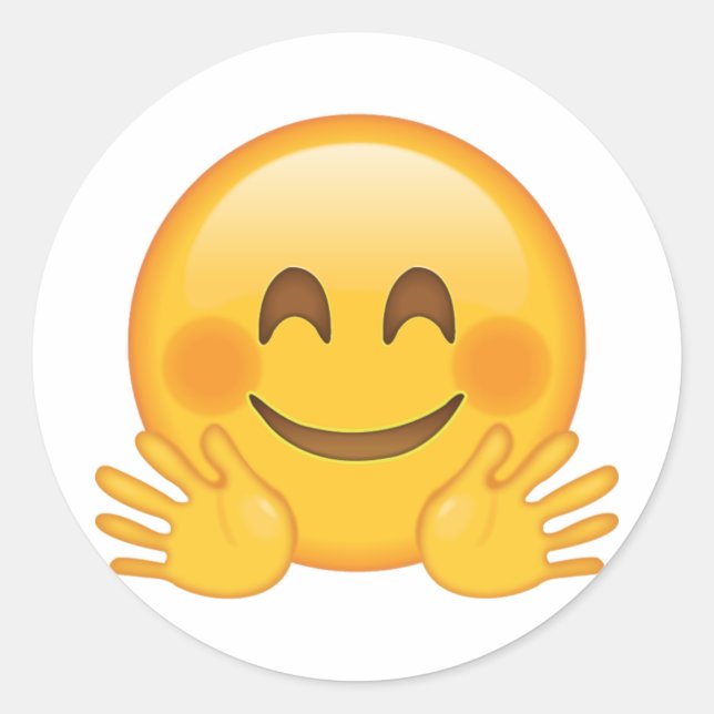 Hugging Face - Emoji Classic Round Sticker (Front)