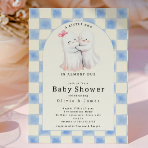 Hugging Ghost Couple Baby Shower Invitation