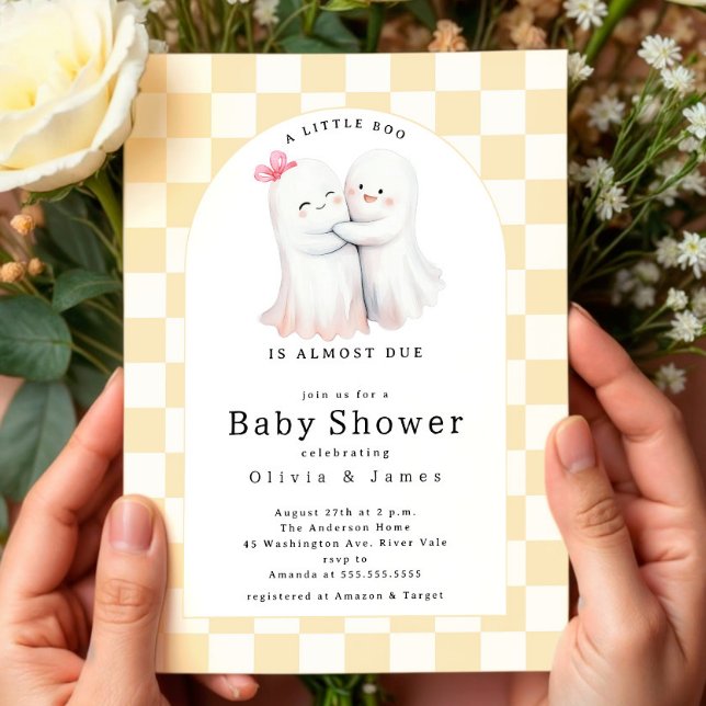Hugging Ghost Couple Baby Shower  Invitation (Creator Uploaded)