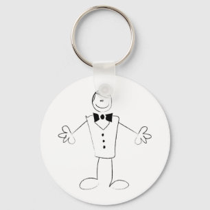 Hugging Groom With Open Arms Key Ring