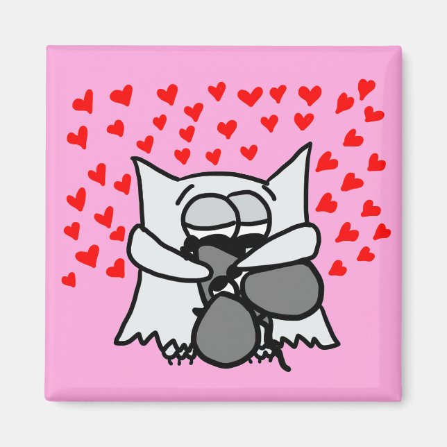 Hugging Owl and Mouse Magnet (Front)