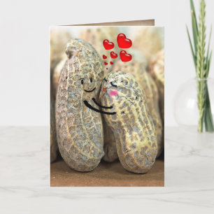 hugging peanuts for wedding anniversary card