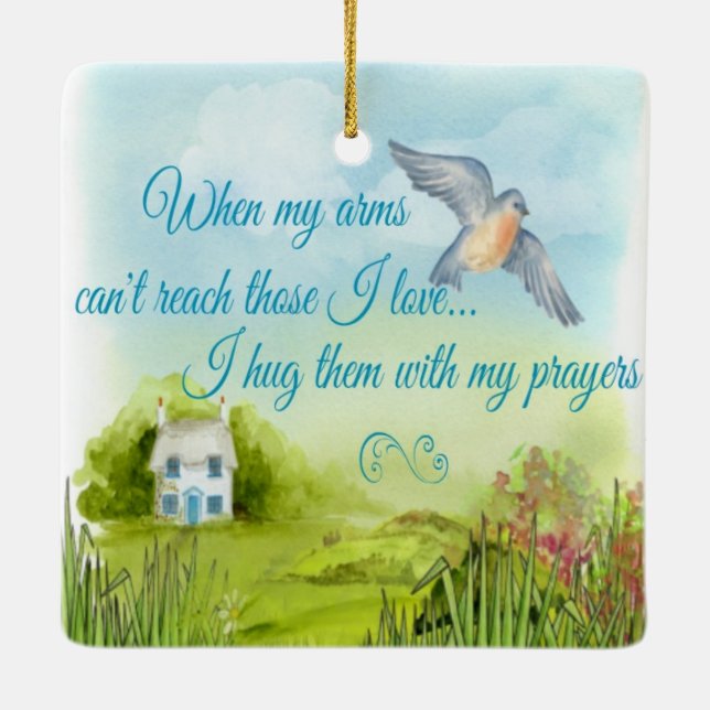 Hugging You With My Prayers Ornament (Back)