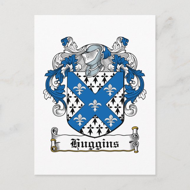 Huggins Family Crest Postcard (Front)