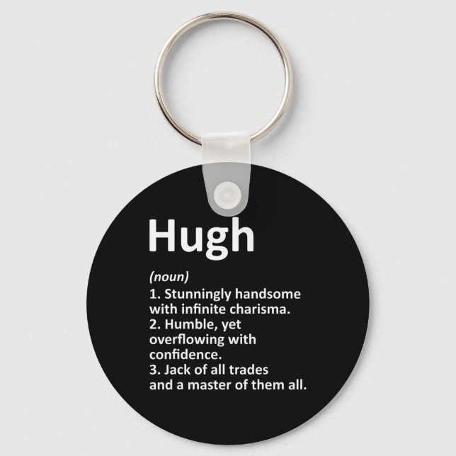 Hugh Definition Personalised Name Funny Birthday G Key Ring (Front)