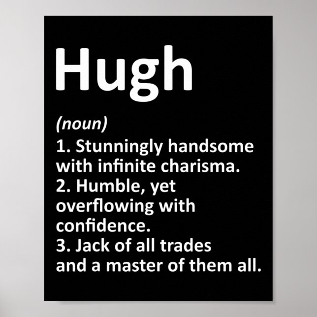 Hugh Definition Personalised Name Funny Birthday G Poster (Front)