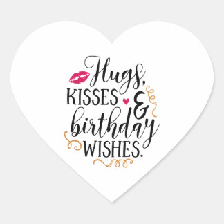 hugh kisses and birthday wishes heart sticker