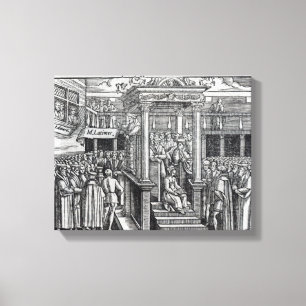 Hugh Latimer  Preaching before King Edward VI Canvas Print