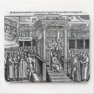 Hugh Latimer Preaching before King Edward VI Mouse Mat