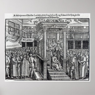 Hugh Latimer Preaching before King Edward VI Poster