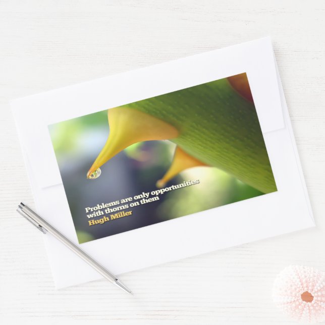 Hugh Miller Inspirational Quote "Opportunities" Rectangular Sticker (Envelope)