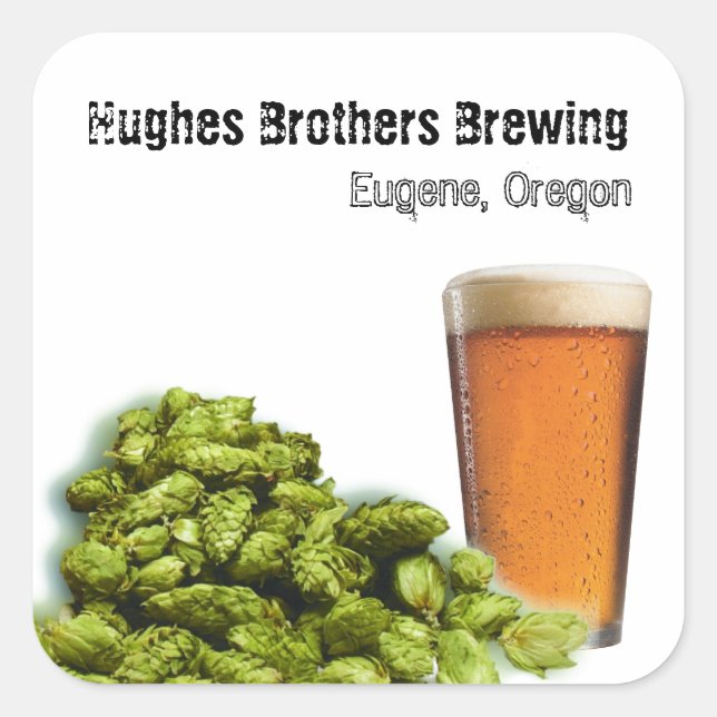 Hughes Brothers Brewing 1 Square Sticker (Front)