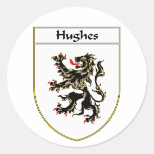 Hughes Coat of Arms Classic Round Sticker