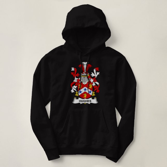 Hughes Coat of Arms  Family Crest  Hoodie (Design Front)