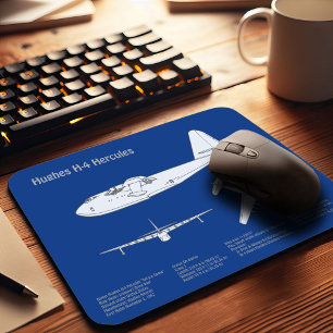 Hughes H-4 Hercules Spruce Goose - Aeroplane Plans Mouse Mat