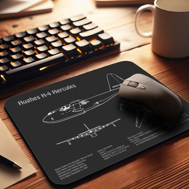 Hughes H-4 Hercules Spruce Goose - Aeroplane Plans Mouse Mat (Creator Uploaded)