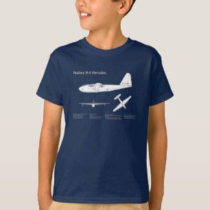 Hughes H-4 Hercules Spruce Goose - Aeroplane Plans T-Shirt