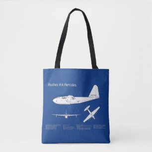 Hughes H-4 Hercules Spruce Goose - Aeroplane Plans Tote Bag