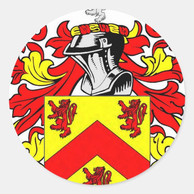 Hughes (Irish) Coat of Arms Classic Round Sticker (Front)