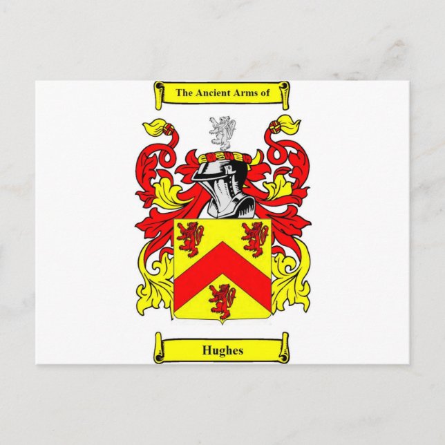 Hughes (Irish) Coat of Arms Postcard (Front)
