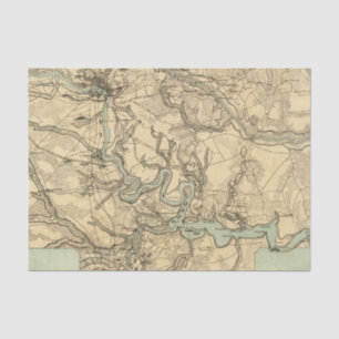 Hughes Military Map Of Richmond and Petersburgh Tissue Paper