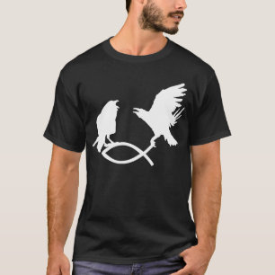 Hugin & Munin Catch Christian Fish  Odin Thor  Vik T-Shirt