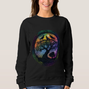 Hugin & Munin T-Shirt Ravens Odins Viking Tree of  Sweatshirt