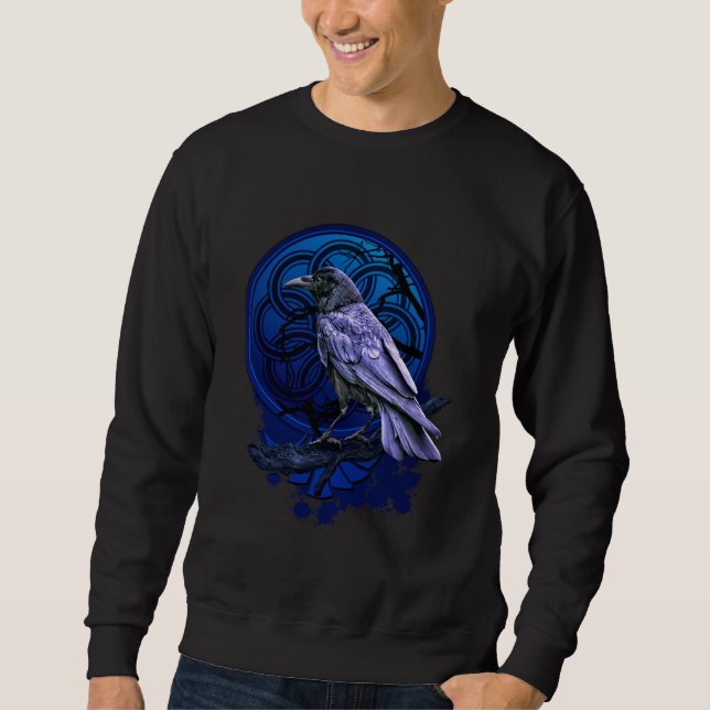 Huginn the Raven Midnight Nordic Tidings Sweatshirt (Front)