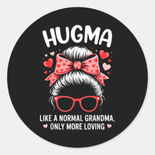 Hugma Valentine Quote For Loving Grandma With Cute Classic Round Sticker