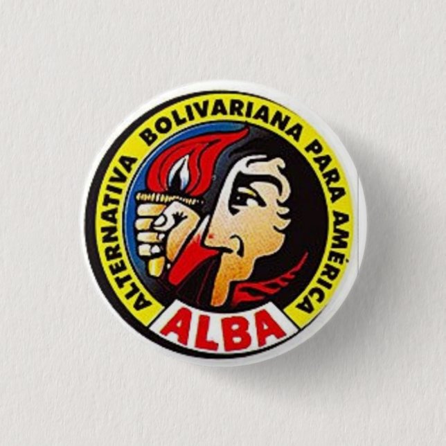 HUGO CHAVEZ BOLIVARIAN SOCIALIST 3 CM ROUND BADGE (Front)