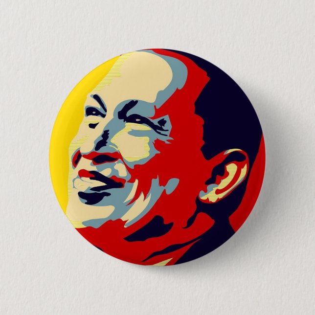 Hugo Chavez - Obama Hope style 6 Cm Round Badge (Front)