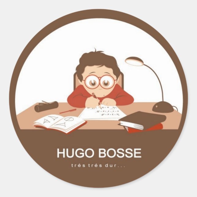 Hugo Classic Round Sticker (Front)