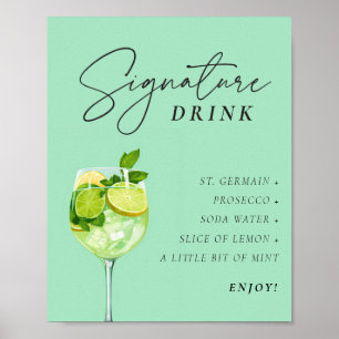 Hugo Spritz Sign Signature Drink Couples Shower